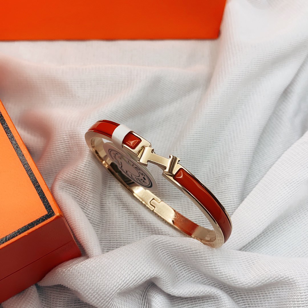 [Rosla Jewelry]CLASSIC HM CLIC RED 8MM ENAMEL BRACELET