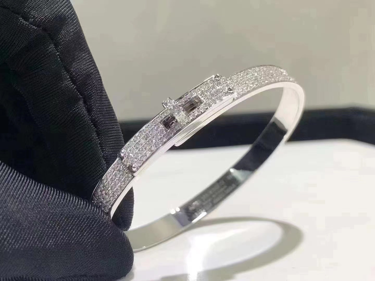 [Rosla Jewelry]HM KELLY BRACELET IN SILVER AND FULL PAVE DIAMOND