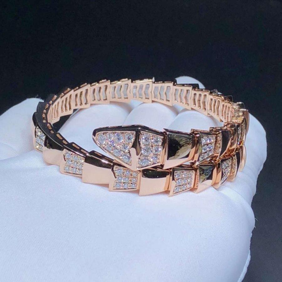 [Rosla Jewelry]SERPENTI WIDE BRACELET PINK GOLD DIAMOND