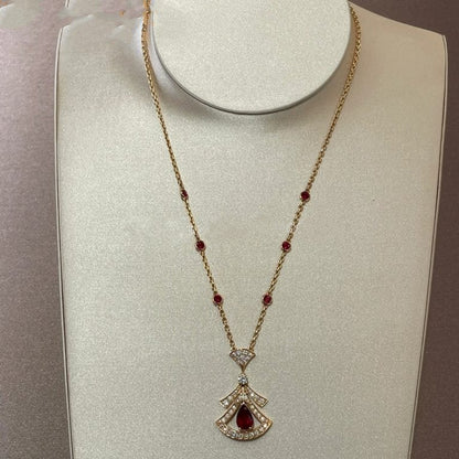 [Rosla Jewelry]DREAM NECKLACE CARNELIAN DIAMOND PINK GOLD