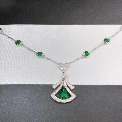 [Rosla Jewelry]DREAM NECKLACE MALACHITE DIAMOND SILVER