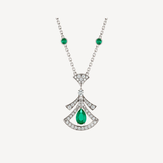 [Rosla Jewelry]DREAM NECKLACE MALACHITE DIAMOND SILVER