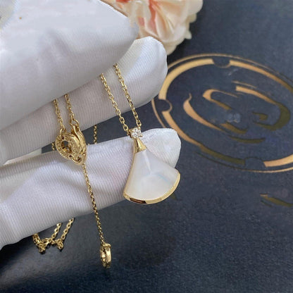 [Rosla Jewelry]DREAM NECKLACE WHITE MOP GOLD 1 DIAMOND