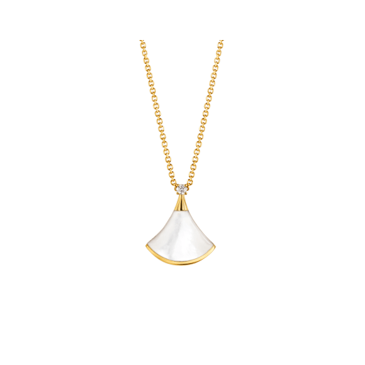 [Rosla Jewelry]DREAM NECKLACE WHITE MOP GOLD 1 DIAMOND