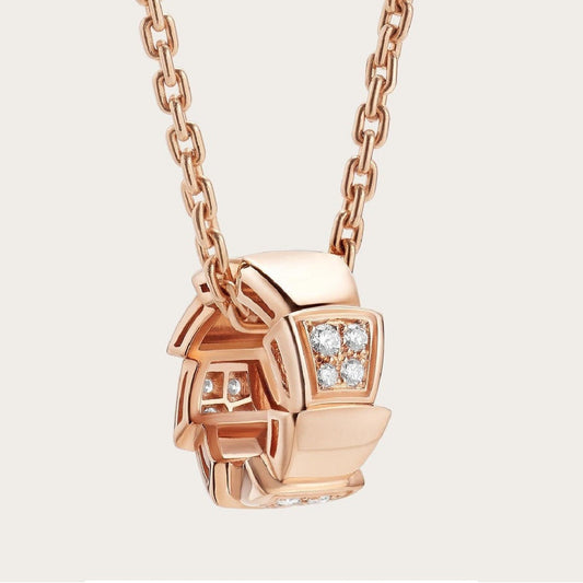 [Rosla Jewelry]SERPENTI PEDANT DIAMOND PINK GOLD NECKLACE