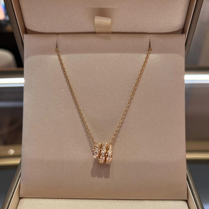 [Rosla Jewelry]SERPENTI PINK GOLD NECKLACE DOUBLE RING DIAMOND