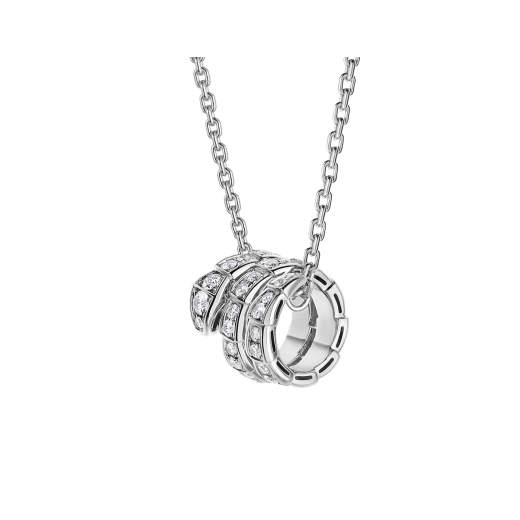 [Rosla Jewelry]SERPENTI SILVER NECKLACE DOUBLE RING DIAMOND