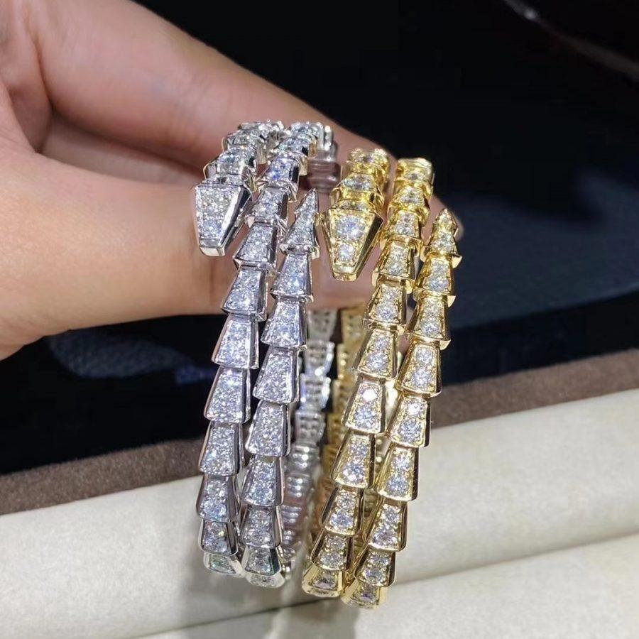 [Rosla Jewelry]SERPENTI BRACELET GOLD DIAMOND DOUBLE ROW