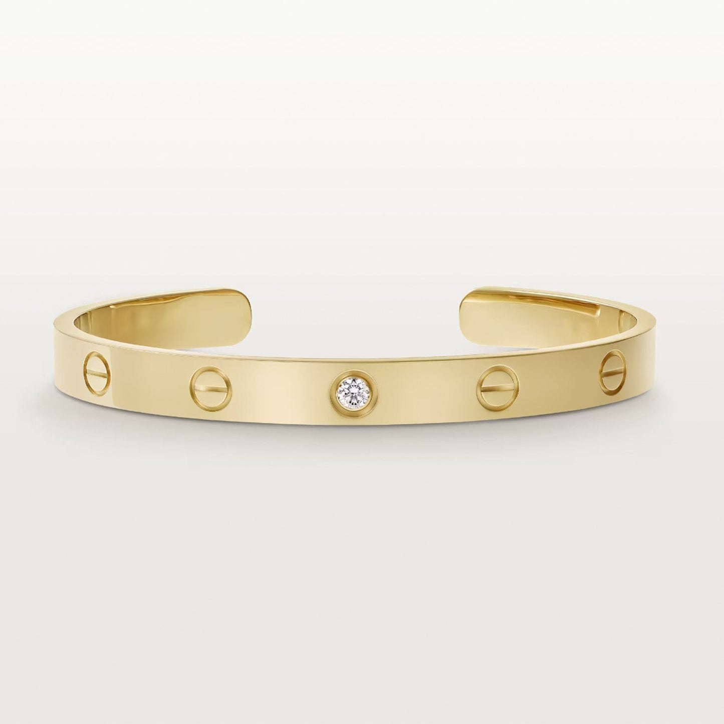 [Rosla Jewelry]LOVE BRACELET 6.1MM 1 DIAMOND OPEN CUFF