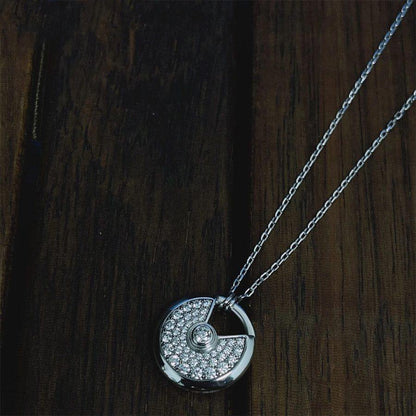 [Rosla Jewelry]AMULETTE SILVER FULL DIAMOND NECKLACE