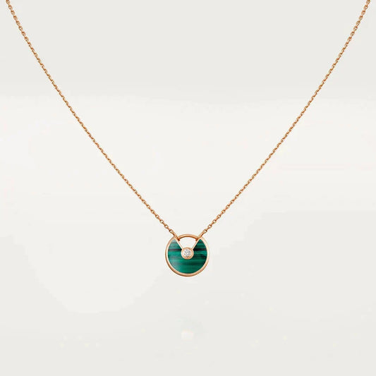 [Rosla Jewelry]AMULETTE ROSE GOLD MALACHITE NECKLACE