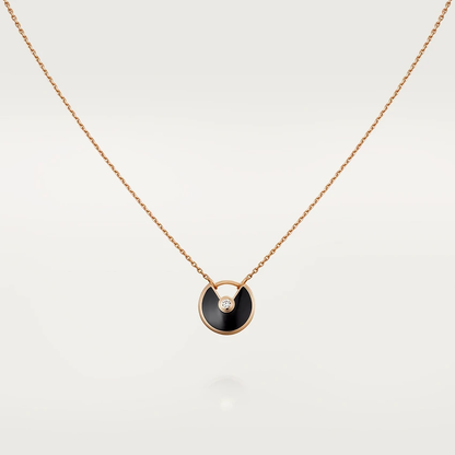 [Rosla Jewelry]AMULETTE ROSE GOLD ONYX NECKLACE