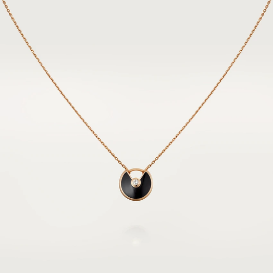 [Rosla Jewelry]AMULETTE ROSE GOLD ONYX NECKLACE