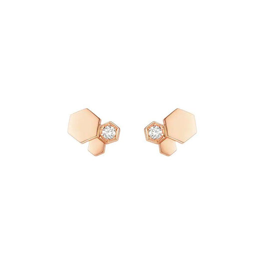 [Rosla Jewelry]BEE LOVE PINK GOLD DIAMOND EARRINGS