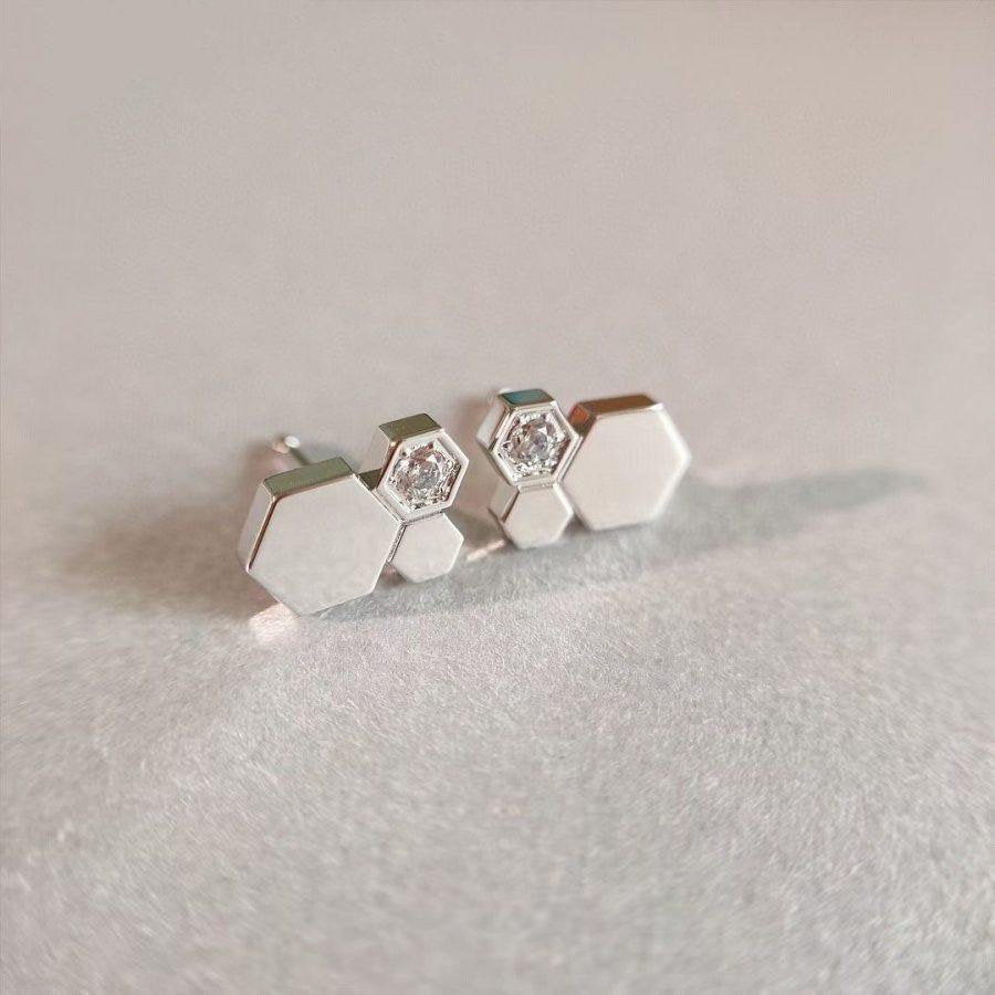 [Rosla Jewelry]BEE LOVE SILVER DIAMOND EARRINGS