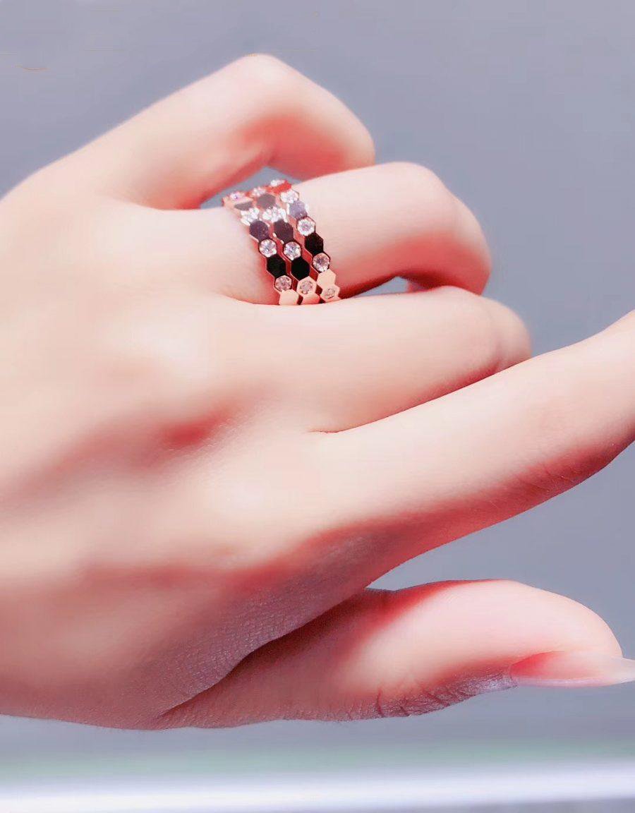 [Rosla Jewelry]BEE LOVE RING PINK GOLD DIAMOND