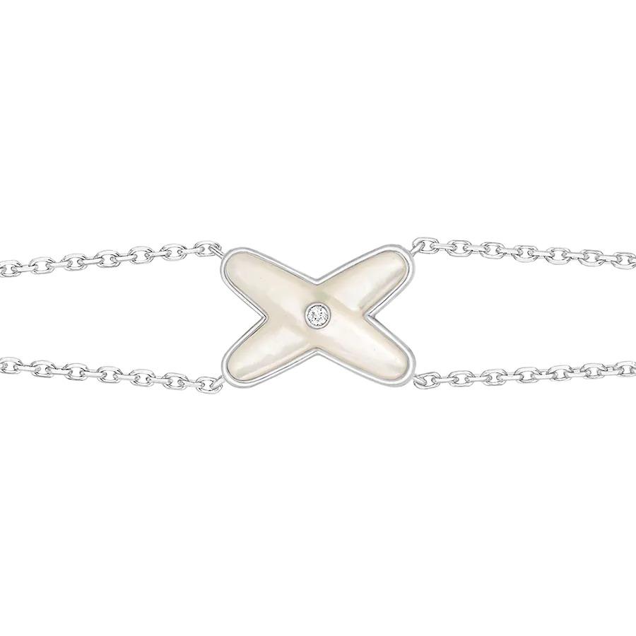 [Rosla Jewelry]JEUX BRACELET WHITE MOP SILVER 1 DIAMOND