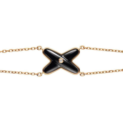 [Rosla Jewelry]JEUX BRACELET ONYX PINK GOLD 1 DIAMOND