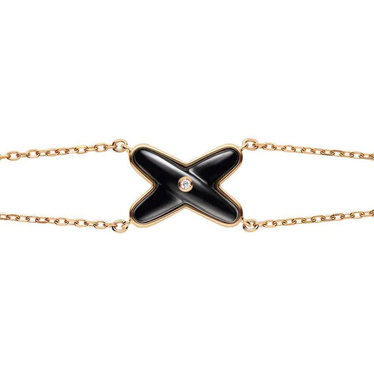 [Rosla Jewelry]JEUX BRACELET ONYX PINK GOLD 1 DIAMOND