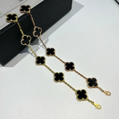 [Rosla Jewelry]CLOVER  5 MOTIFS BLACK ONYX BRACELET