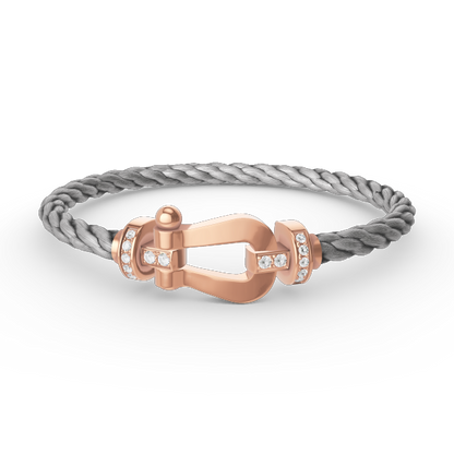 [Rosla Jewelry]FORCE LARGE HORSESHOE HALF DIAMOND BRACELET ROSE GOLD