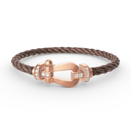 [Rosla Jewelry]FORCE LARGE HORSESHOE HALF DIAMOND BRACELET ROSE GOLD