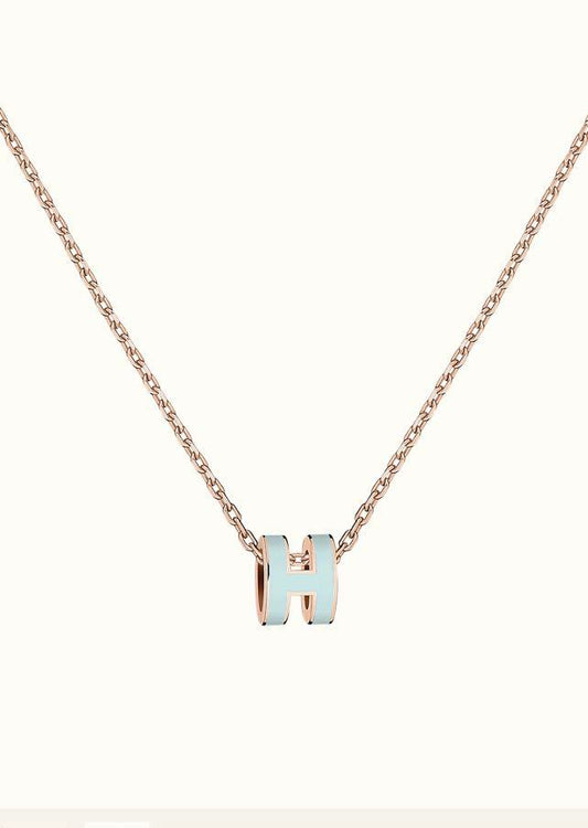 [Rosla Jewelry]POP H LIGHT BLUE NECKLACE