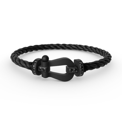 [Rosla Jewelry]FORCE LARGE SERIES HORSESHOE BLACK SAMURAI BRACELET