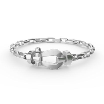 [Rosla Jewelry]FORCE LARGE HORSESHOE CLASP  METAL BRACELET