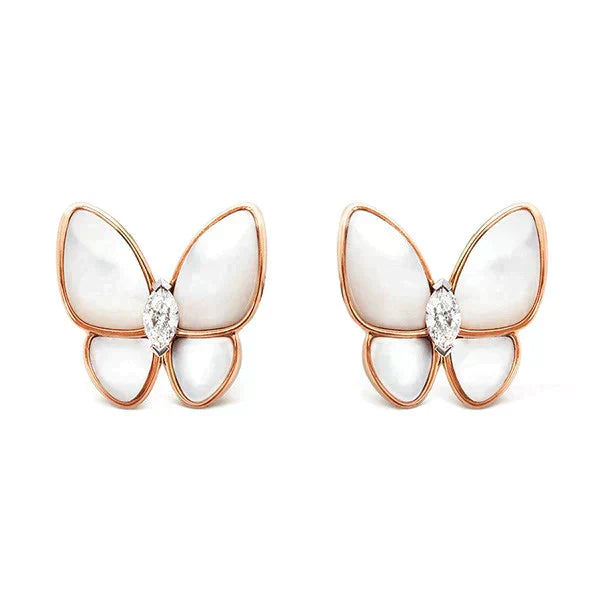 [Rosla Jewelry]BUTTERFLY MOP DIAMOND EARRINGS