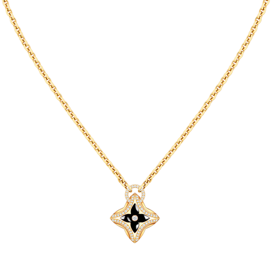 [Rosla Jewelry]STAR PEDANT PINK GOLD DIAMOND NECKLACE