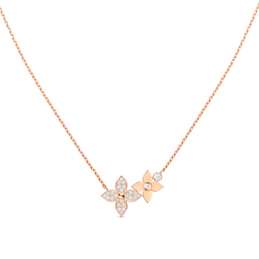 [Rosla Jewelry]STAR BLOSSOM NECKLACE PINK GOLD DIAMONDS