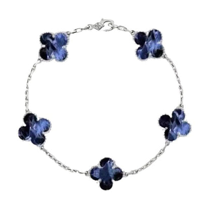 [Rosla Jewelry]CLOVER 5 MOTIF PIETERSITE SILVER BRACELET