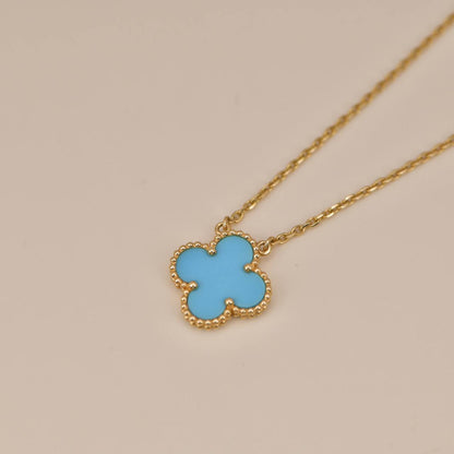 [Rosla Jewelry]CLOVER 15MM VINTAGE TURQUOISE NECKLACE