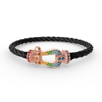 [Rosla Jewelry]FORCE LARGE HORSESHOE  COLORED DIAMOND BRACELET ROSE GOLD