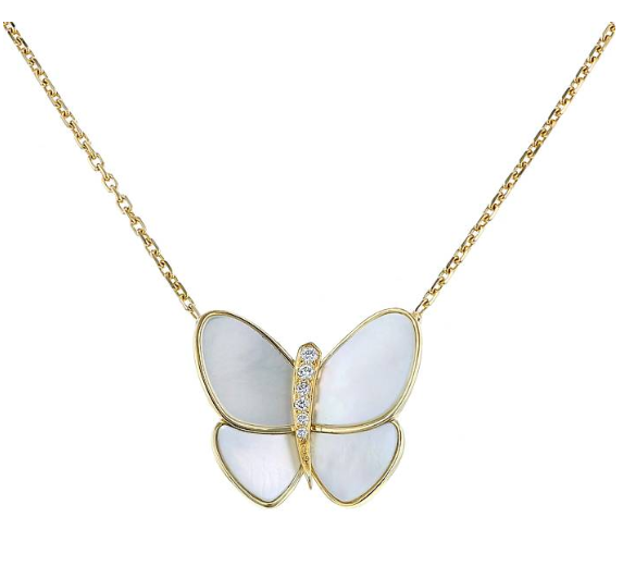 [Rosla Jewelry]BUTTERFLY GOLD MOP DIAMOND NECKLACE