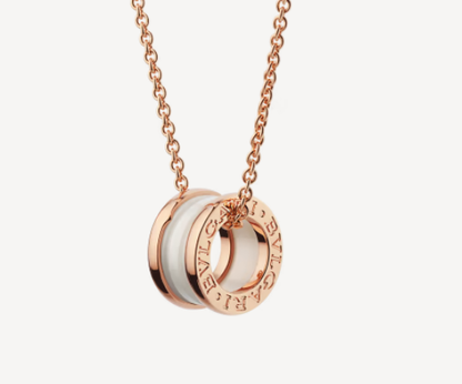 [Rosla Jewelry]ZERO 1 WHITE CERAMIC PINK GOLD NECKLACE