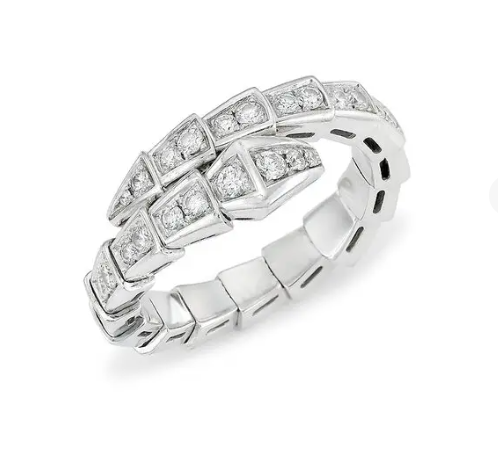 [Rosla Jewelry]SERPENTI RING SILVER DIAMOND PAVED 4MM