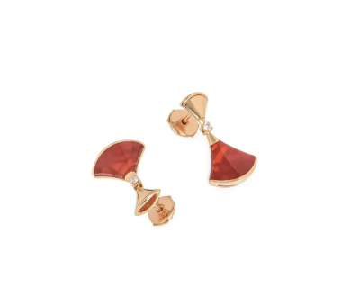 [Rosla Jewelry]DREAM Carnelian PINK GOLD EARRINGS