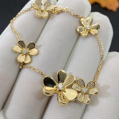 [Rosla Jewelry]FRIVOLE GOLD 5 FLOWERS BRACELET