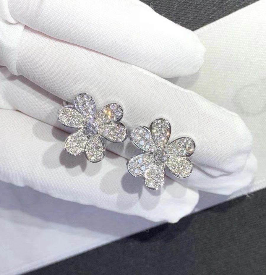 [Rosla Jewelry]FRIVOLE SILVER FLOWER DIAMOND EARRINGS