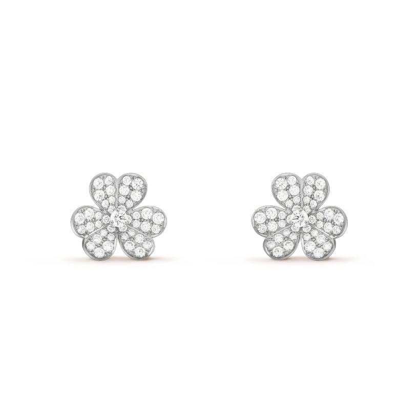 [Rosla Jewelry]FRIVOLE SILVER FLOWER DIAMOND EARRINGS