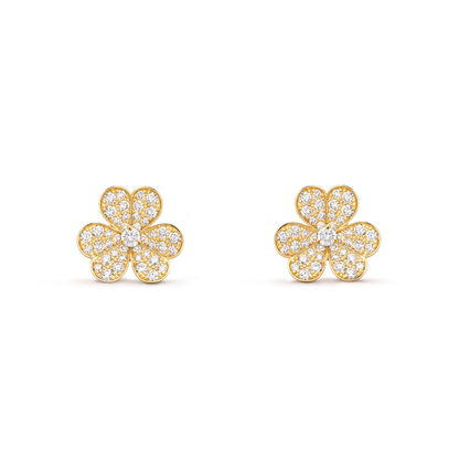 [Rosla Jewelry]FRIVOLE GOLD FLOWER DIAMOND EARRINGS