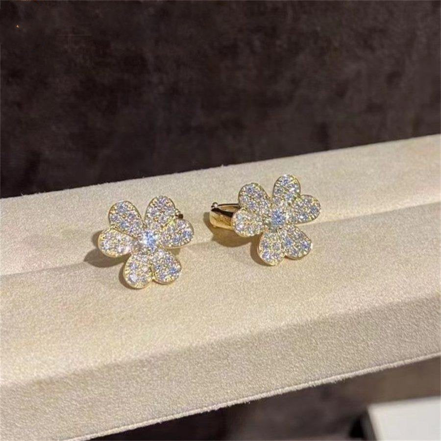 [Rosla Jewelry]FRIVOLE GOLD FLOWER DIAMOND EARRINGS