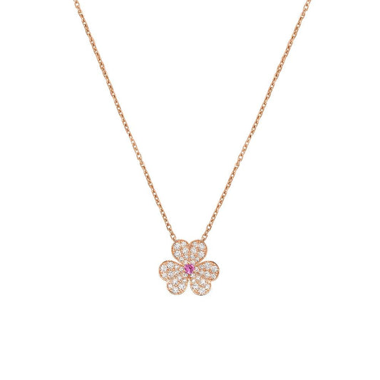 [Rosla Jewelry]FRIVOLE ROSE GOLD FLOWER DIAMOND NECKLACE