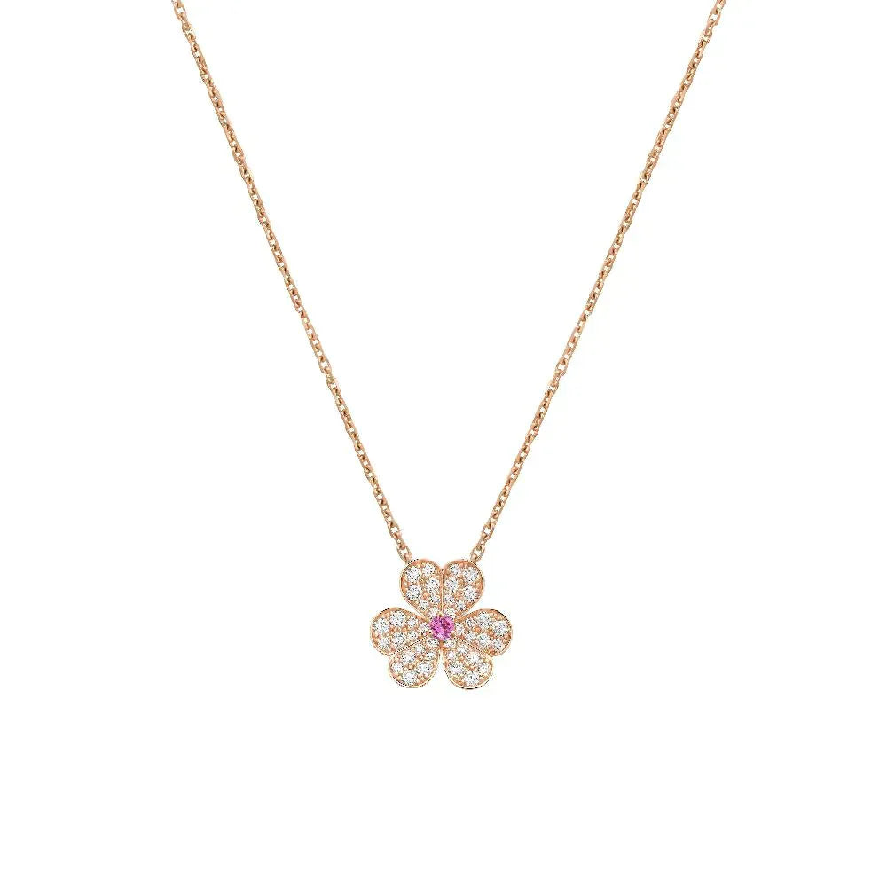 [Rosla Jewelry]FRIVOLE ROSE GOLD FLOWER DIAMOND NECKLACE