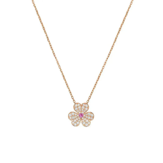 [Rosla Jewelry]FRIVOLE ROSE GOLD FLOWER DIAMOND NECKLACE