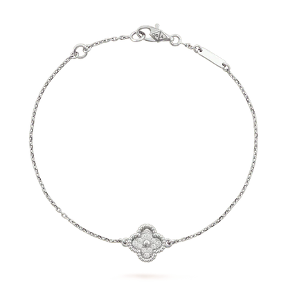 [Rosla Jewelry]CLOVER  SINGLE FLOWER BRACELET SILVER