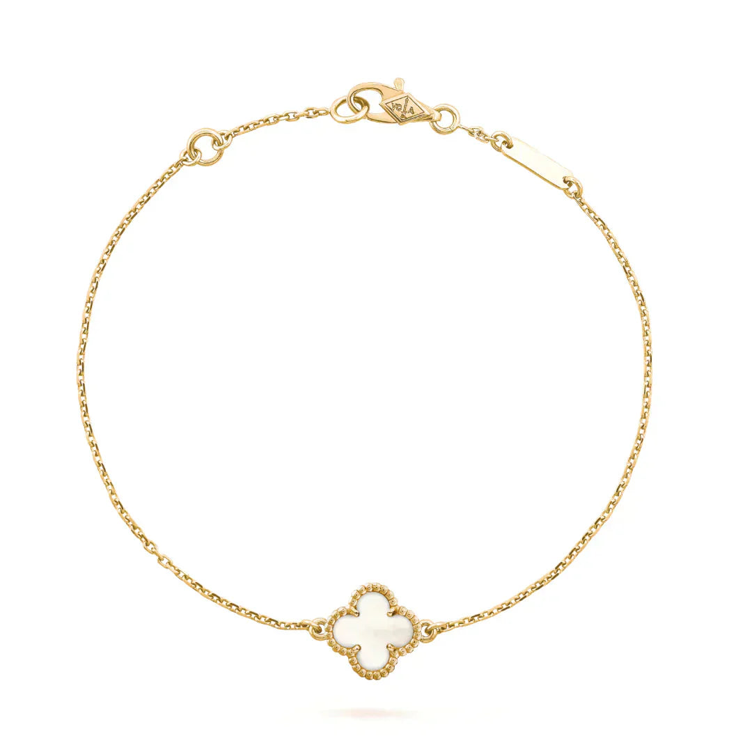 [Rosla Jewelry]CLOVER WHITE MOP SINGLE FLOWER BRACELET