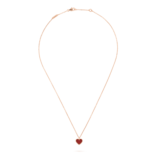 [Rosla Jewelry]SWEET CLOVER CARNELIAN HEART NECKLACE